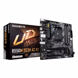 GIGABYTE B550M DS3H AC R2 Motherboard - AMD Ryzen 5000 CPUs, 5+3 Phases VRM, up to 4733MHz DDR4 (O.C.), 1xPCIe 4.0 + 1xPCIe 3 ...