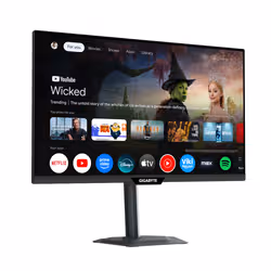 GIGABYTE M27QS 27” 2K QHD Smart Monitor- Google TV, Wireless Display, 2560 x 1440, 180Hz, 1ms, 350 cd/m², FreeSync, Display HDR400, HDMI 2.0, Displayport 1.4 - Additional view 2
