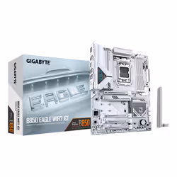 GIGABYTE B850 EAGLE WIFI7 ICE Motherboard - AMD Ryzen 9000 Series CPUs, 8+2+2 Phases Digital VRM, up to 8200MHz DDR5 (OC), 1x ...