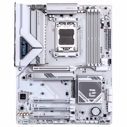GIGABYTE B850 EAGLE WIFI7 ICE Motherboard - AMD Ryzen 9000 Series CPUs, 8+2+2 Phases Digital VRM, up to 8200MHz DDR5 (OC), 1xPCIe 5.0 + 2xPCIe 4.0 M.2, WIFI 7, 2.5 GbE LAN, USB 3.2 Gen 2