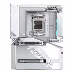 GIGABYTE X870 AORUS STEALTH ICE Motherboard - Supports AMD Ryzen 9000 CPUs, 16+2+2 Phases Digital VRM, up to 8200Hz DDR5 (OC), 2xPCIe 5.0 + 2xPCIe 4.0, Wi-Fi 7, 5 GbE LAN, USB 4