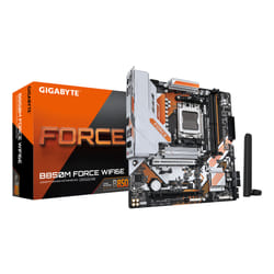 GIGABYTE B850M FORCE WIFI6E Motherboard - AMD Ryzen 9000 Series CPUs, 8+2+2 Phases Digital VRM, up to 9600MHz DDR5 (OC), 1xPCIe 5.0 + 2xPCIe 4.0 M.2, Wi-Fi 6E, 2.5 GbE LAN, USB 3.2 Gen 2
