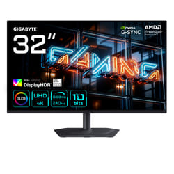 GIGABYTE MO32U24 32” OLED 4K UHD Gaming Monitor - 3840 x 2160, 240Hz, 0.03ms, 300 cd/m², G-Sync Compatible, FreeSync Premium Pro, Display HDR True Black 500, HDMI 2.1, Displayport 1.4