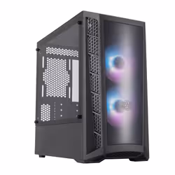 Cooler Master MasterBox MB320L ARGB, Mini Tower, PC, Black, micro ATX, Mini-ITX, Mesh, Plastic, Tempered glass, Blue, Green, ...