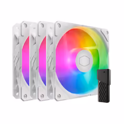 Cooler Master SickleFlow Edge 120 ARGB 3-pack Fan Kit White Edition, Fan, 12 cm, 690 RPM, 2500 RPM, 120 m³/h, White