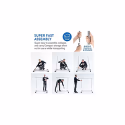 Tatkraft Duncan - Professional Folding Clothes Rail with Removable Shoe Rack on Wheels, of Chrome-plated Steel, Holds Up 100 kg, Quick Assembly,