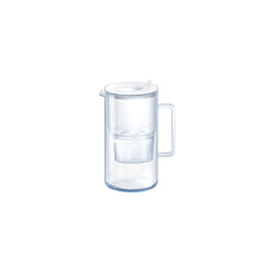 Glass White Water Filter Jug - Take to Table Premium Glass Design Jug with Easy-Fill Flip-Open Lid, 2.5L Capacity, 1 X MAXFOR+ Filter Included,