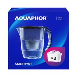 Water Filter Jug Amethyst Black 3 X MAXFOR+ Filters Included I Capacity 2.8l I Fits in the fridge door I Reduces