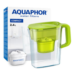 Water Filter Jug Compact with 1 X Maxfor+ Filter - 2.4L Capacity - Light Green