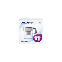 AQUAPHOR Compact Fridge Water Filter Jug, Includes 1 Maxfor+ Filter Cartridge to Reduce Lime, Chlorine & Heavy Metals, Plastic, Volume 2.4 L