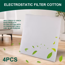 4Pcs 28inch x 12inch Electrostatic HEPA Filter Cotton Net PM2.5