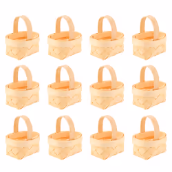 12Pcs Wood Mini Baskets Manual Woven Baskets Candy Storage Box
