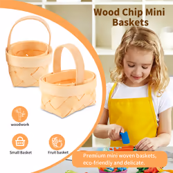 12Pcs Wood Mini Baskets Manual Woven Baskets Candy Storage Box