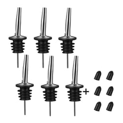 6Pcs Stainless Steel Pourers,Tapered Stopper,with Sealed Dust Caps
