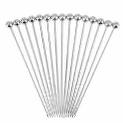 15Pcs Cocktail Picks, 4 Inch Reusable Stainless Steel Picks