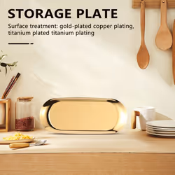 Storage Gold Oval Dotted Fruit Small Items Jewelry Display Tray