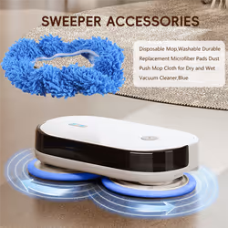 Disposable Mop,Washable Replacement Microfiber Pads,Blue