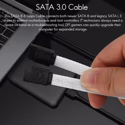 50CM SATA 3.0 III SATA3 7pin Data Cable 6Gb/s SSD Cables(White)