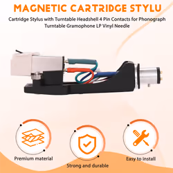 Cartridge Stylus with Turntable Headshell 4 Pin Contacts LP Vinyl