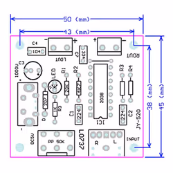 Mini Power Amplifier Board 5W+5W HiFi 2-Channel CM2038 5V USB Supply