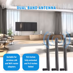Metal WiFi Antenna with 5DBi 2.4G/5G Dual-Band for ASUS RT-AC68U