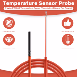 2 Wire PT1000 Temperature Sensor Thermistor 1.5Meters Probe 45mmx5mm