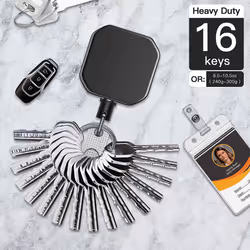 Heavy Duty Metal Retractable Carabiner Keychain Belt Badge Reels Clip