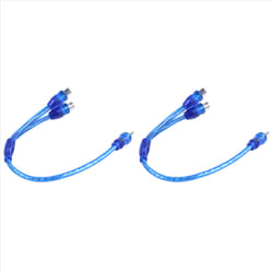 2x RCA Phono Y Splitter Lead Adapter Cable 1 Male To 2 Female 30cm
