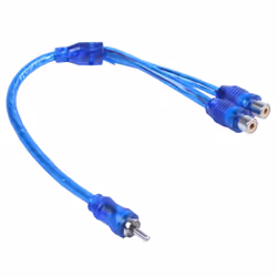 2x RCA Phono Y Splitter Lead Adapter Cable 1 Male To 2 Female 30cm
