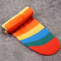 Colorful Rainbow Striped Socks Over the Knee Clown Striped Costume