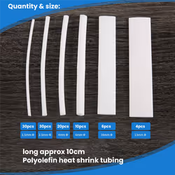 100 pcs heat shrink tube casing heat shrink tube color:white