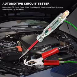 Automotive LED Circuit Tester 6-24V Test Light with Dual Probes
