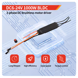 DC6-24V 1000W BLDC 3 Phase DC Brushless Hallless DC Motor Drive Board