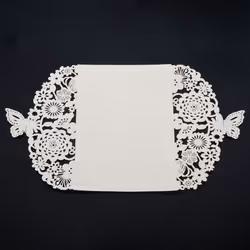 10Pcs/Set Carved Butterflies Invitation Card for Wedding: Ivory white