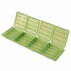 Pack of 4 PCS AA / AAA Battery Storage Hard Case Box-Green