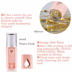 Portable Nano Facial Mister Mini Facial Steamer Atomization Pink