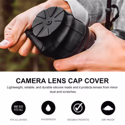3Pcs Silicone Lens Cap Cover for 65-90mm DSLR Camera Lenses
