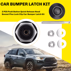 2 PCS Push Button Quick Release Hood Lock Clip Car Bumper Latch Kit