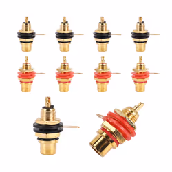 10Pcs/Lot RCA Connector Gold Plated Female Jack Socket Solder