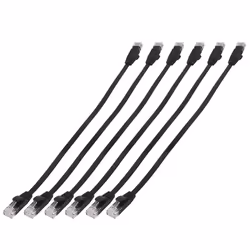 6 Pcs 1 Ft Flat Internet Network Cable With Snagless Rj45 Connectors