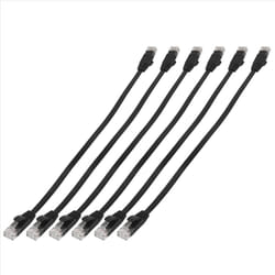 6 Pcs 1 Ft Flat Internet Network Cable With Snagless Rj45 Connectors