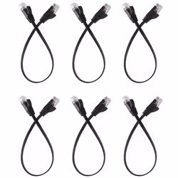 6 Pcs 1 Ft Flat Internet Network Cable With Snagless Rj45 Connectors