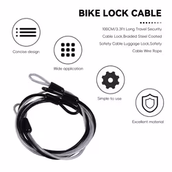 Travel Security Cable Lock,Braided Steel Coated Safety Cable