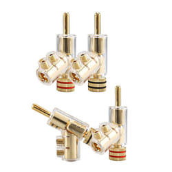 4Pcs Banana Plugs 45 Degree Angled Banana Connectors Gold
