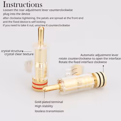 4Pcs Banana Plugs 45 Degree Angled Banana Connectors Gold