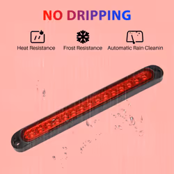 10 Inch Truck & RV Trailer Light Bar 15 Led Third Brake Lights Red