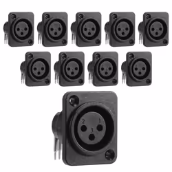 10pcs Black XLR 3pin Female Jack Panel Chassis PCB Socket Connector