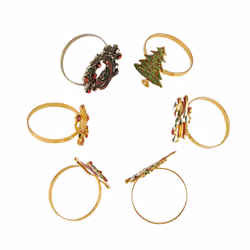 6Pcs Christmas Napkin Rings Xmas Napkin Holder Rings Wreath