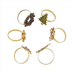 6Pcs Christmas Napkin Rings Xmas Napkin Holder Rings Wreath