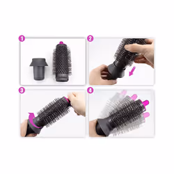 Cylinder Comb and Adapter for Dyson Airwrap Styler,Rose Red & Gray